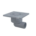 Kratka ściekowa 150×150/50 mm odpływ boczny, kratka szara, syfon mokry APV3