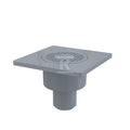 Kratka ściekowa 150×150/50 mm odpływ pionowy, kratka szara, syfon mokry APV4