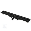 Odpływ podłogowy Low z obramowaniem do rusztu perforowanego, czarny-mat APZ101BLACK-1450