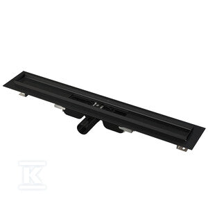 Odpływ podłogowy Low z obramowaniem do rusztu perforowanego, czarny-mat APZ101BLACK-1450
