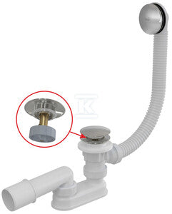 Syfon wannowy CLIK/CLAK, metal A504CKM-120