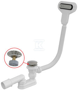 Syfon wannowy CLIK/CLAK z płaskim przelewem, chrom A516CKM-100