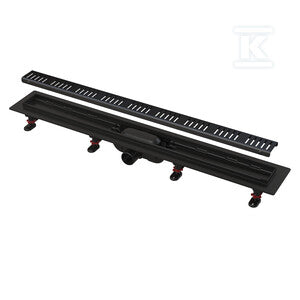 Odpływ podłogowy Simple z obramowaniem do rusztu perforowanego, czarny-mat APZ10BLACK-750M