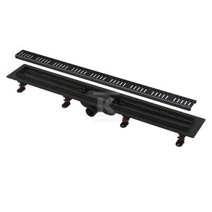 Odpływ podłogowy Simple z obramowaniem do rusztu perforowanego, czarny-mat APZ10BLACK-950M