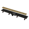 Odpływ podłogowy Simple z obramowaniem do rusztu perforowanego, mosiądz APZ10BLACK-750BRASS