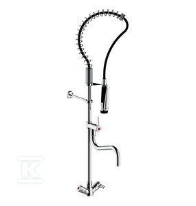 Bateria gastronomiczna stojąca, wąż na sprężynie, pistolet, dodatkowa wylewka 290mm, H=1126, PRESTO CHEF