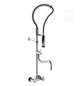 Bateria gastronomiczna ścienna, wąż na sprężynie, pistolet, dodatkowa wylewka 340mm, H=1101, PRESTO CHEF