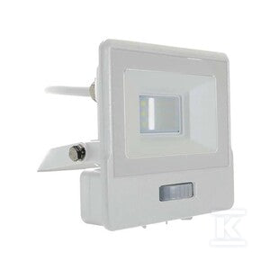 Naświetlacz LED V-TAC 10W SAMSUNG CHIP czujnik ruchu biały przewód 1M VT-118S 4000K 735lm 5 lat gwarancji