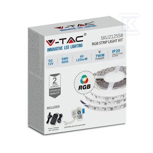 Zestaw LED V-TAC RGB zasilacz pilot sterownik VT-5050 60 IP20-RGB Set RGB 1000lm