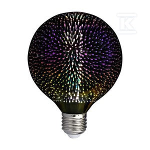 Żarówka LED V-TAC 3W E27 filament gwiazdy 3D kula glob G125 VT-2233 3000K 40lm
