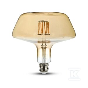 Żarówka LED V-TAC 8W filament E27 T180 bursztynowa 175x150mm VT-2308-N 2200K 620lm