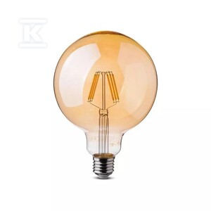 Żarówka LED V-TAC 6W filament E27 kula glob G125 bursztyn VT-1956 2200K 550lm