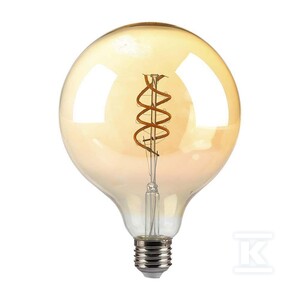 Żarówka LED V-TAC 6W filament E27 kula glob G125 bursztyn 125x173mm VT-2126 1800K 400lm