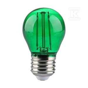 Żarówka LED V-TAC 2W filament E27 kulka G45 kolor VT-2132 Kolor Zielony 60lm