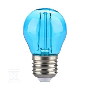 Żarówka LED V-TAC 2W filament E27 kulka G45 kolor VT-2132 Kolor Niebieski 60lm