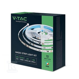 Taśma LED V-TAC zestaw smart WI-FI RGB 24V IP65 VT-5050 RGB