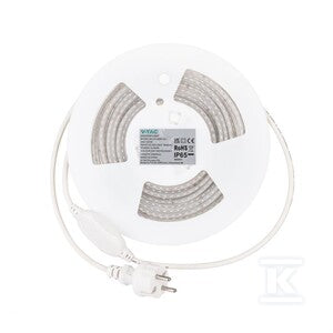 Taśma LED 230V V-TAC rękaw IP65 120LED/m 10,5W/m rolka 10mb VT-2835 121-10M 6500K 1000lm
