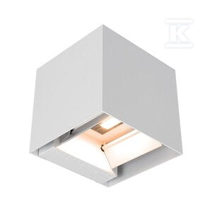 Oprawa ścienna solarna V-TAC 9W LED COB biała kostka 15x15cm IP65 czujnik ruchu VT-409CCT 3000K-4000K-5000K 800lm