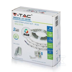 Taśma LED V-TAC zestaw taśma zasilacz pilot sterownik VT-5050 60 IP20-RGB RGB 1000lm