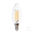 Żarówka LED filament V-TAC 4W świeczka C37 E14 3xKlik ściemnialna VT-2804 3000K 400lm