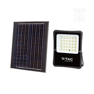 Naświetlacz LED solarny V-TAC 20W pilot auto timer IP65 VT-55300 6400K 2400lm