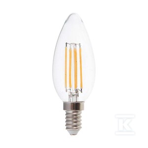 Żarówka LED V-TAC 5,5W E14 filament świeczka ściemnialna VT-21125 4000K 600lm