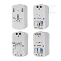 Uniwersalny adapter podróżny z zabezpieczeniem 2xUSB 2A V-TAC