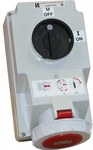 GNIAZDO Z WYŁĄCZNIKIEM I BLOKADĄ 32A 400V 3P+N+PE IP67 GB01\R442