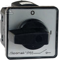 Łącznik Krzywkowy 10A, Rozłącznik 0-1 (1 - biegunowy), mocowany do pulpitu czoło szare pokrętło czarne SK10G-1.825\P03