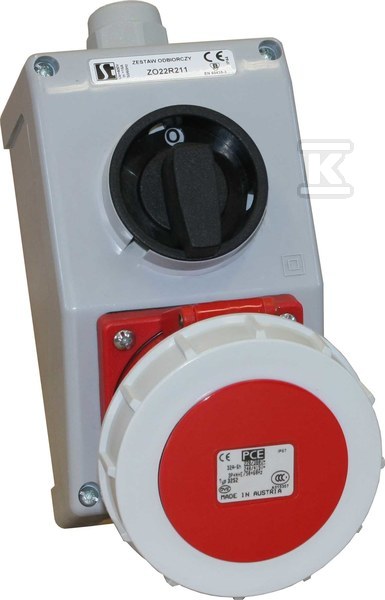 ZESTAW INSTALACYJNY IP65/IP67 O-I,16 A,3P+N+PE,DŁAWNICA M25 ZI26\R211