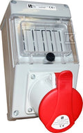 ZESTAW INSTALACYJNY IP44 BEZ WYŁ.32 A 3P+PE,DWA GN.BOCZNE,M32 ZI35\X342