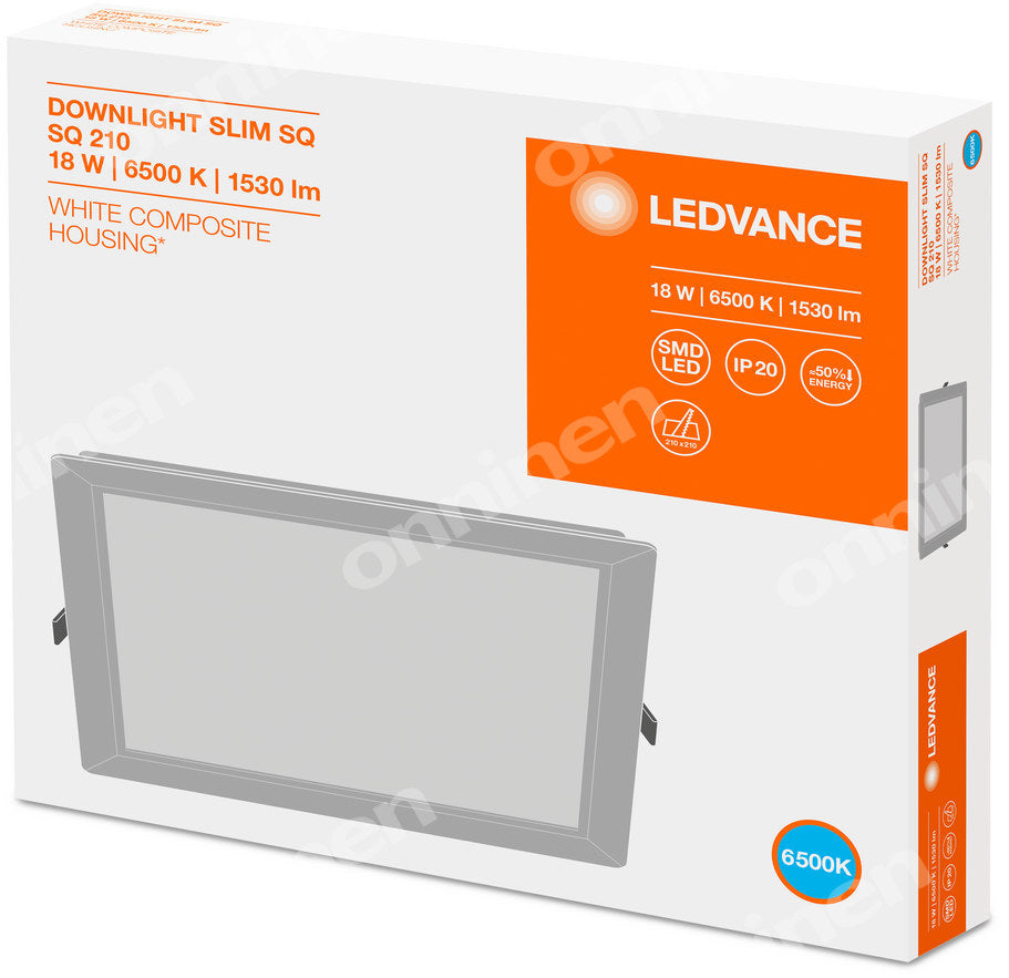 Oprawa LED Downlight Slim Sq210 18W/6500K Wt Ip20 Ledv