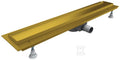 Odpływ liniowy OLP90/ZST-LOW Standard Plus Gold Matt 90x8x7 cm "Base-Low", prostokątny z maskownicą Gold-Plate