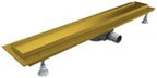 Odpływ liniowy OLP90/ZST-LOW Standard Plus Gold Matt 90x8x7 cm "Base-Low", prostokątny z maskownicą Gold-Plate