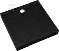 Brodzik akrylowy 3.4832/C/ST zintegrowany z podbudowa stabilizująca Stabilsound Plus oraz przeciągniętym panelem Black Stone 100x100x12 cm "Competia New", kwadratowy z syfonem z chromowanym grzybkiem