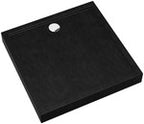Brodzik akrylowy 3.4832/C/ST zintegrowany z podbudowa stabilizująca Stabilsound Plus oraz przeciągniętym panelem Black Stone 100x100x12 cm "Competia New", kwadratowy z syfonem z chromowanym grzybkiem