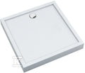 Brodzik akrylowy 3.4832 zintegrowany z podbudowa stabilizująca Stabilsound Plus oraz przeciągniętym panelem Smooth White 100x100x12 cm "Competia New", kwadratowy z syfonem z chromowanym grzybkiem