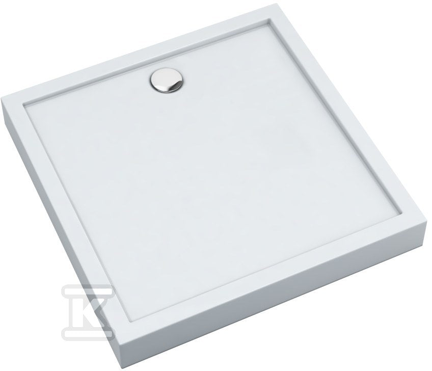 Brodzik akrylowy 3.4832 zintegrowany z podbudowa stabilizująca Stabilsound Plus oraz przeciągniętym panelem Smooth White 100x100x12 cm "Competia New", kwadratowy z syfonem z chromowanym grzybkiem