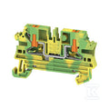 Zacisk PE, PUSH IN, zielony / żółty, 2.5 mm2, 800 V, liczba przyłączeń: 2, liczba poziomów: 1, TS 35, V-0, Wemid, AL2C 2.5 PE