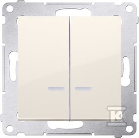 Łącznik świecznikowy z podświetleniem LED i do wersji IP44 10 AX, krem Simon54