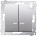 Łącznik świecznikowy z podświetleniem LED i do wersji IP44 10 AX, srebrny mat Simon54
