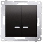 Łącznik świecznikowy z podświetleniem LED i do wersji IP44 10 AX, krem Simon54
