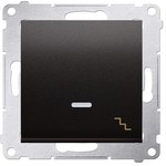 Łącznik schodowy z podświetleniem LED (moduł) 16AX, 250V~, zaciski śrubowe, brąz mat, SIMON54