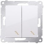 Łącznik schodowy z podświetleniem LED (moduł) 16AX, 250V~, zaciski śrubowe, srebrny mat, SIMON54
