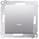 Przycisk pojedynczy zwierny z podświetleniem LED bez piktogramu 10 AX, złoty mat Simon54