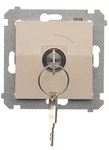 Łącznik na kluczyk chwilowy – przycisk (moduł) 2 pozycyjny „0-I” styk N/O, 5 A, 250 V~: Jasnoszary mat, SIMON55