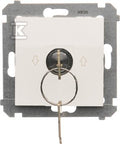 Łącznik na kluczyk roletowy 1-bieg.(moduł) 3 pozycyjny I-0-II" 2 styki N/O, 5A, 250~. Możliwość wyjęcia klucza w każdej pozycji, biały, SIMON54