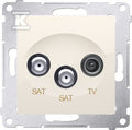 Gniazdo satelitarne podwójne RTV-SAT-SAT, krem Simon54
