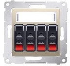 Gniazdo głośnikowe 2-krotne, do podłączenia 2 kolumn głośnikowych, złoty mat Simon54