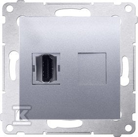 Gniazdo HDMI, srebrny mat Simon54